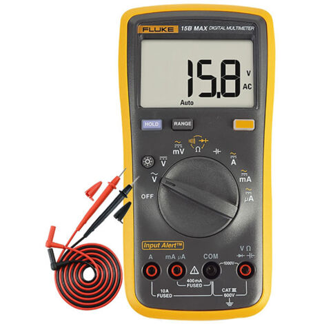 Multimètre numérique portable FLUKE F15B MAX-01 6000 points, voltmètre, ampèremètre, multimètre universel, mesure de tension AC/DC, résistance, capacité, diode, continuité