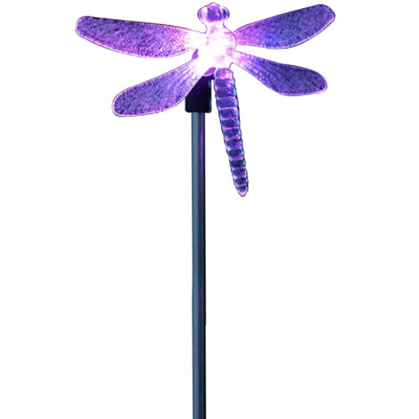 Lampe solaire LED à piquet pour jardin, figurines décoratives libellule multicolores, éclairage paysager extérieur pour allée, cour, pelouse, terrasse