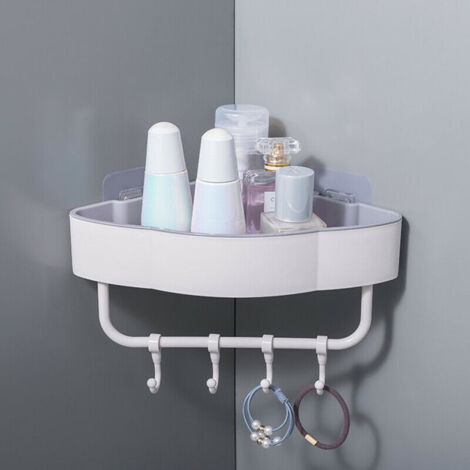 Étagère de douche d'angle SUNSIOM, fixation murale, rangement de salle de bain, organisateur, gain de place, pour shampoing, savon, articles de toilette
