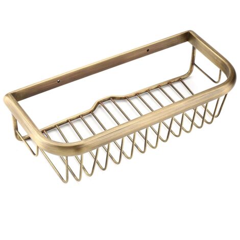Panier de douche mural en cuivre massif de 30 cm, porte-savon et shampoing, étagère de salle de bain, antirouille, design élégant (1/5)