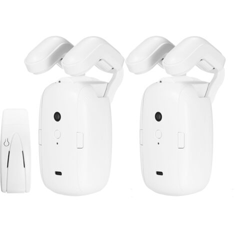Lot de 2 moteurs de rideaux intelligents avec commande vocale WiFi et Bluetooth, robot de rideaux électriques, contrôle via application et minuterie, compatibles avec les tringles romaines.