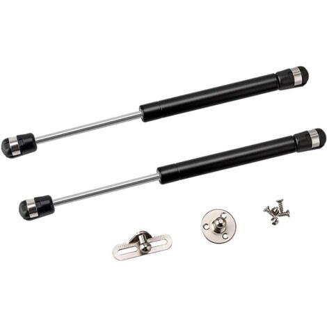 Lot de 2 vérins à gaz extensibles de 25 cm (10 pouces), 100 N/10 kg (22 lbs), noirs, pour plateforme de lit de caravane/hayon.