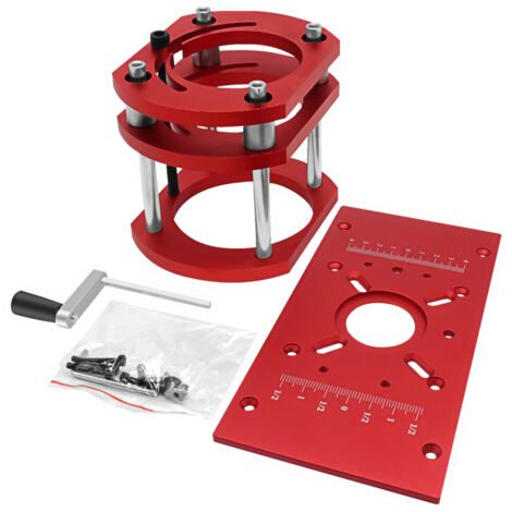 Plaque insertion table défonceuse alu, pour fraiser découper bois, outil sculpture auxiliaire, table élévatrice motorisée, compatible fraises 64-66mm