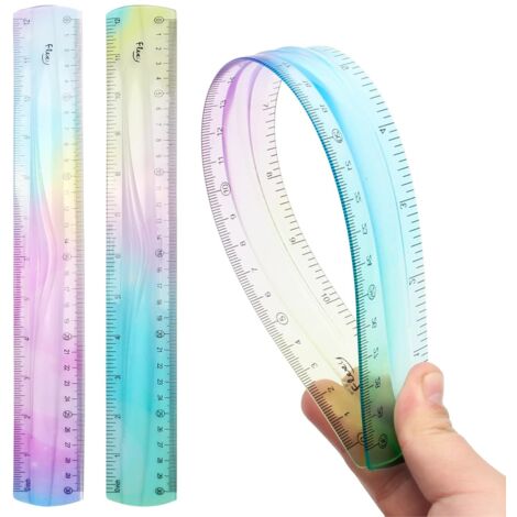 Règle flexible pour étudiants en plastique souple à changement de couleur progressif de 30,5 cm (12 pouces), lot de 2 (1/5)