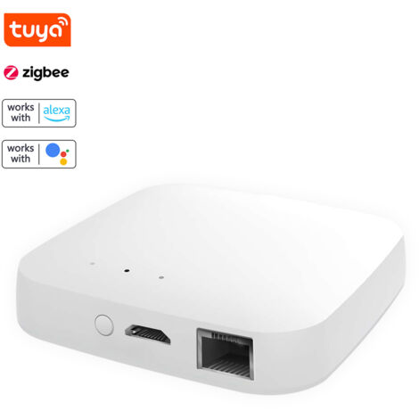 Passerelle filaire Tuya Zigbee pour la domotique intelligente des appareils Zigbee. Application smartphone pour le contrôle à distance. Compatible avec Google Assistant. Smart Life.