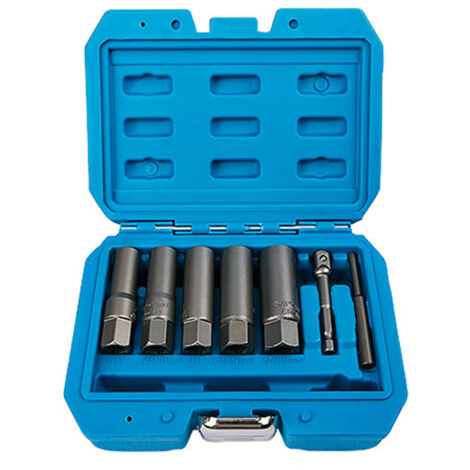 Kit 7 extracteurs boulons écrous cassés endommagés grippés rouillés, outil extraction visserie, robuste et pratique