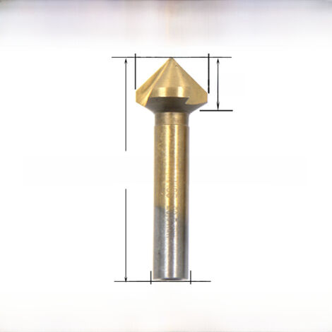 Couteau à chanfreiner à trois lames plaqué titane à 90 degrés, outil d'alésage, d'ébavurage, de fraisage, de chanfreinage, foret à bois (20,5 mm, plaqué titane, à une seule branche [45 g]) (1/5)