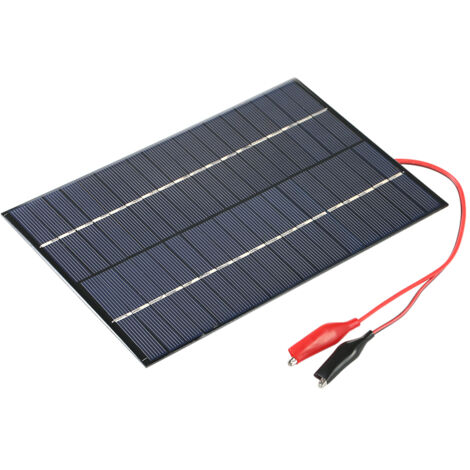 Panneau solaire en silicium polycristallin 4,2 W 18 V avec pinces crocodiles, cellule solaire pour chargeur DIY (1/5)