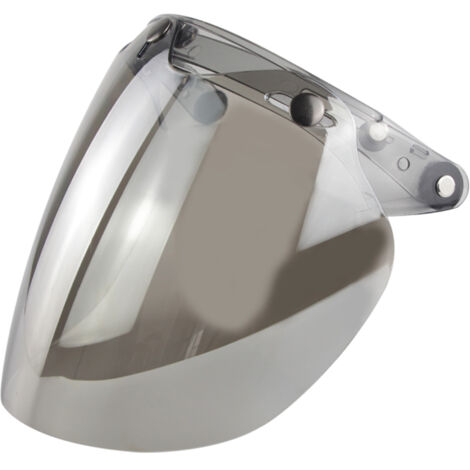 Visière de casque à visage ouvert pour casque de moto, lentille à bulles, pare-vent à bulles à 3 boutons-pression