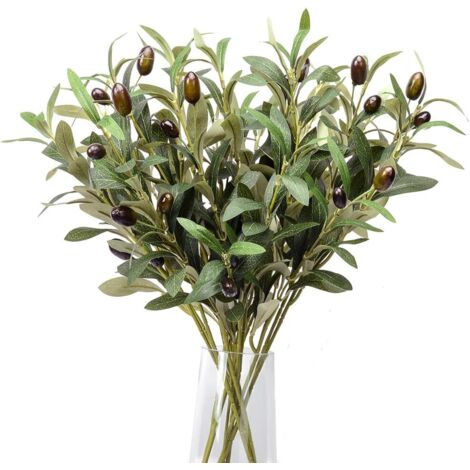Branches olivier artificielles avec fruits – déco provençale, cadeau Fête des Mères méditerranéen