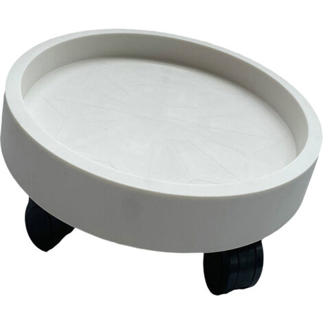 Plateau à roulettes pour pot de fleurs rond, roulettes pivotantes amovibles, support pour plantes de balcon, blanc, 30