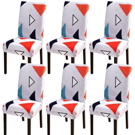 Housses de Chaise Extensibles pour Chaises de Salle à Manger,6 Pièces,housses de Chaise de Salle à Manger Géométriques Modernes (1/5)