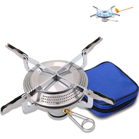 Réchaud de Camping Portable,brûleur à Gaz de Camping avec Étui de Transport,mini Réchaud à Gaz Portable Et Pliable