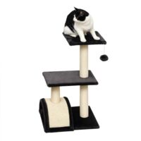 Arbre à chat de 72 cm avec griffoir et coussin pour chats d'intérieur , arbre a chat, Noir