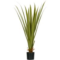 Plantes artificielles Agave succulente en pot, fausses plantes pour la décoration intérieure et extérieure, 15 x 15 x 90 cm, verte