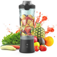 Blender personnel milkshakes smoothies presse-fruits 600ml 6 lames 150W 2 modes batterie intégrée étanche