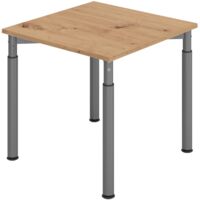 bümö Schreibtisch Serie-Y Quadrat: 80 x 80 cm Asteiche Graphit