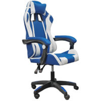 DASCK - Sedia da Ufficio Gaming con Poggiatesta e Schienale Regolabile - Blu