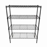 DASCK - Scaffale Metallico Griglia 4 Ripiani Regolabili 60 x 35 x 115 cm - Nero