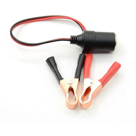 Adaptateur Allume-Cigare Avec Pinces Crocodile 12V/24V – 1,5 M – Fusibles 5-40A Inclus – Pour Batterie Voiture, Camion, Moto