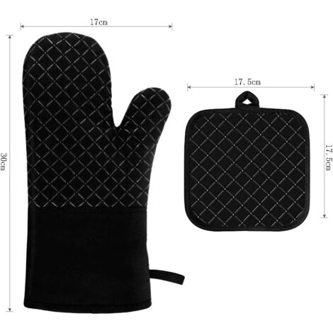 Gants De Four Silicone AVANA Résistants à 350°C - Maniques Cuisine Antidérapantes Gris