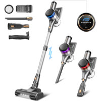 Aspirateur Balai sans Fil, 400W 45KPa Aspirateur sans Fil Puissant, 55Min Autonomie, Brosse Anti-emmêlement, Batterie Amovible, Aspirateur sans Sac avec LED Écran pour Tapis Poils d'animaux Sol Dur