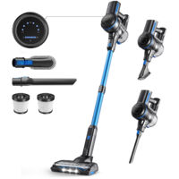 Aspirateur balai sans fil 265 W – Aspiration 26 kPa – Autonomie 45 min – Moteur brushless – Filtration HEPA 5 étages – Pour poils d'animaux et sols durs – Inse