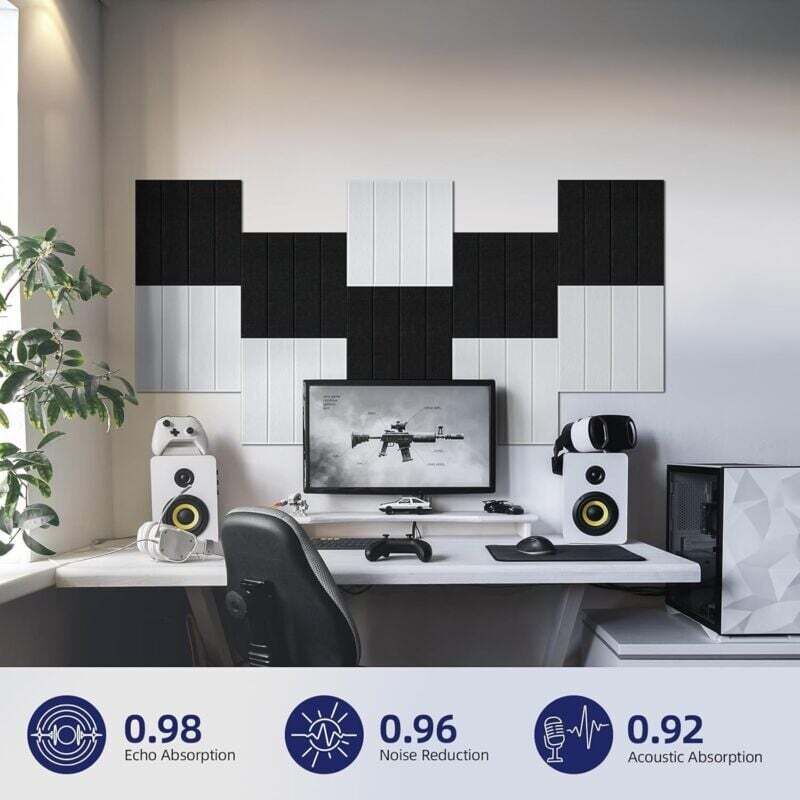 Panneaux Acoustiques Autocollants – Réduction Bruit Et écho, Design Moderne, Facile à Installer