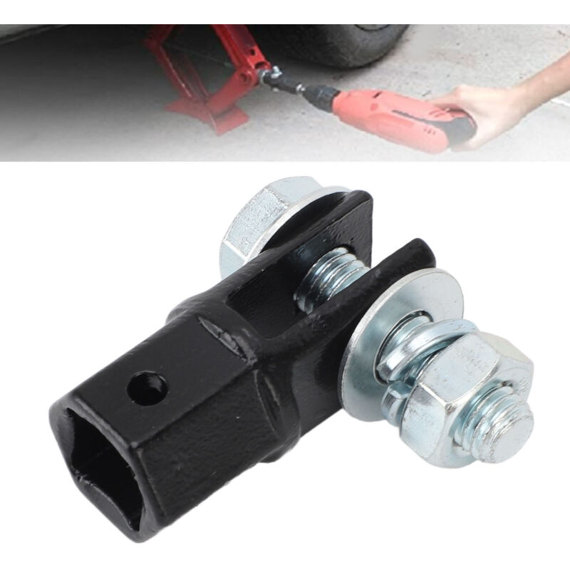 Adaptateur pour cric à ciseaux pour mécanicien automobile, adaptateur électrique gain de force, compatible avec douille de 1/2 pouce ou clé à percussion - 4