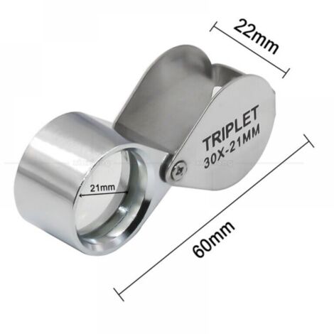 Loupe De Bijoutier 30x - Loupe De Poche Portable En Alliage D'aluminium - Lentilles En Verre Optique - Pour Bijoux, Peinture, Géologie, électronique