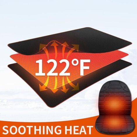 Coussin Chauffant Pour Siège Auto 12V - 2 Niveaux De Chaleur - Taille 48x97cm - Compatible Voiture, Camionnette, Camping-car