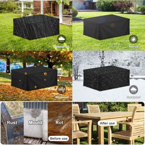 Housse De Mobilier De Jardin, Table Et Chaise Carrée Argentée
