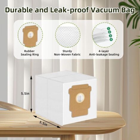 Lot De 12 Sacs à Poussière Pour IRobot Roomba - Compatible Q0520, 104/105, 405/504/505, Max 705, Essential Series - 5