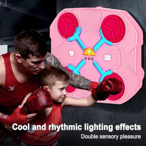 Acheter Machine de boxe intelligente avec gants, équipement d'entraînement éclairé à montage mural, musique