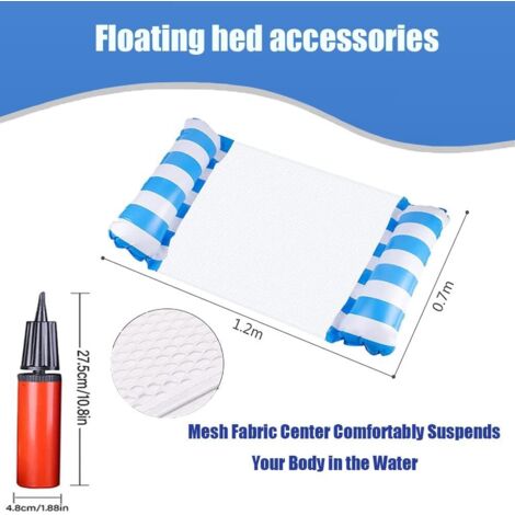ZHODADA – Lot De 2 Hamacs De Piscine Gonflables – Chaise Longue 4-en-1, 130x70 Cm, Capacité 100 Kg – Matelas Flottant Été