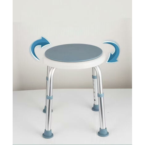 Chaise de douche et tabouret bain rotatif pour personnes âgées, siège pivotant à 360°, aide la sécurité - Hauteur réglable, antidérapant rembourré Mobilité idéale les handicapées, en post-opératoire