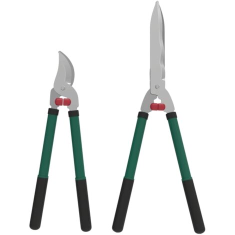 Ensemble d'outils de jardinage Sécateur (2 pièces) : outils de jardinage en acier inoxydable, cisailles à greffage rapide, cisailles à élaguer, vert + argent. (1/5)