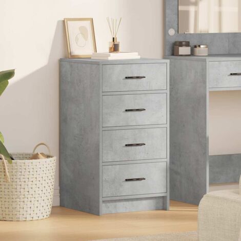 Buffet Gris Béton 40x41x75 cm - Rangement Moderne en Bois d'Ingénierie avec Tiroirs - Meuble Bas Design Épuré (1/4)