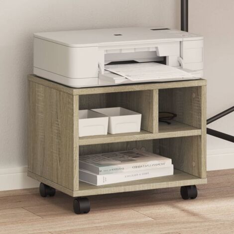 Support d'imprimante avec roulettes - Chêne Sonoma 41x32x34,5 cm - Meuble de bureau pratique (1/4)
