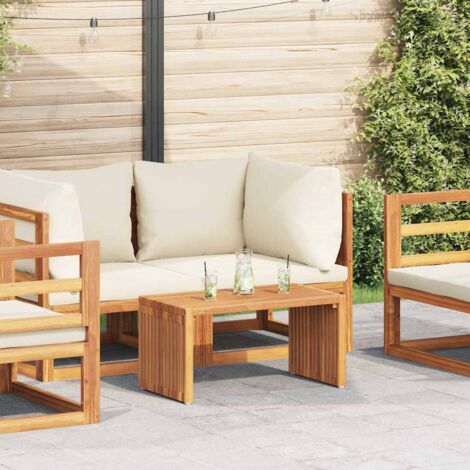Table d'appoint de jardin en teck massif marron 70x37,5x35,5 cm - Meuble terrasse extérieur design avec assemblage facile (1/4)