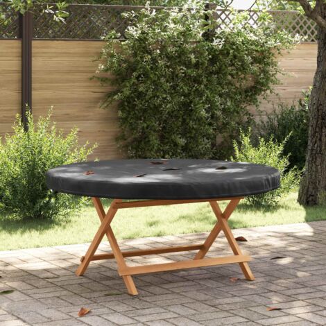 Housse de Table Extérieure 142x142cm Oxford 210D Imperméable Anti-UV - Protection Jardin Terrasse - Noir (1/4)