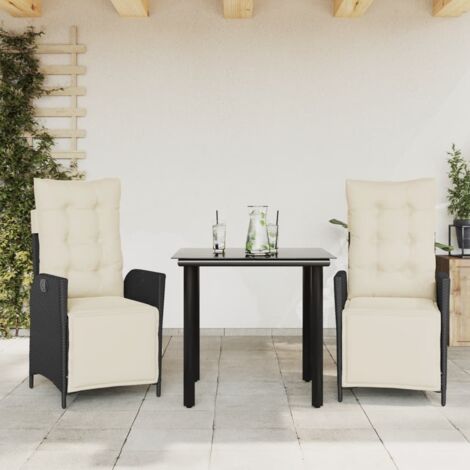 Ensemble de Jardin Canapé + Table en Polyrotin Noir 8 Places avec Coussins et Rangement Intégré (1/5)