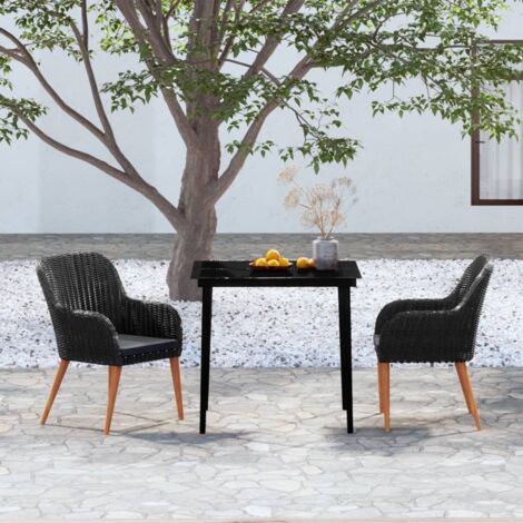 Salon de Jardin en Résine Tressée Noir, 13 Pièces avec Coussins et Table en Verre Trempé, Sièges de Rangement Modulaires 7 Angles + 6 Centraux, Capacité 110kg/Assise (1/5)