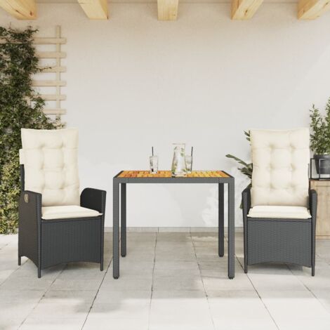 Ensemble de Jardin 8 Places en Polyrotin Noir Modulaire - Canapé d'Angle avec Coussins et Table Réglable (1/5)