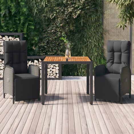 Ensemble de Canapé de Jardin 6 Places en Polyrotin Noir Modulaire avec Coussins (1/5)