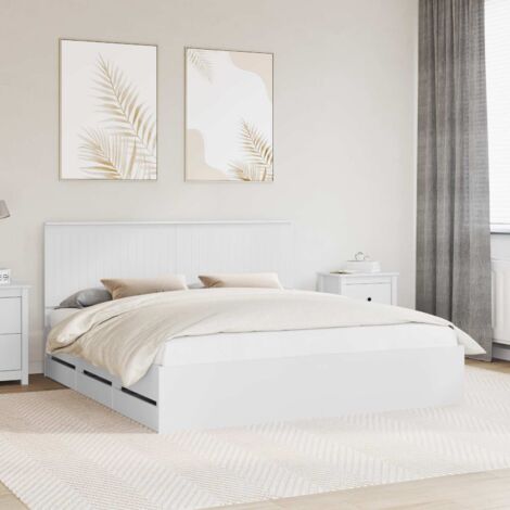 Cadre de Lit avec Tiroirs Blanc Bois Ingenieur 180x200 cm (1/4)