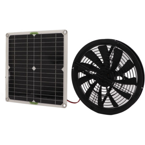 Sjlerst – Ventilateur d'extraction solaire 100W – Installation facile pour serres et salles de bain – Coque en ABS – Énergie renouvelable