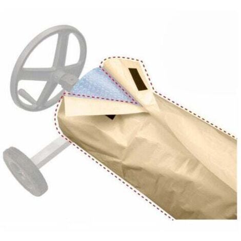 Couverture enrouleur bâche piscine 490 x 96 cm – Tissu imperméable résistant aux UV et aux rayures – Protection extérieure et intérieure (1/4)