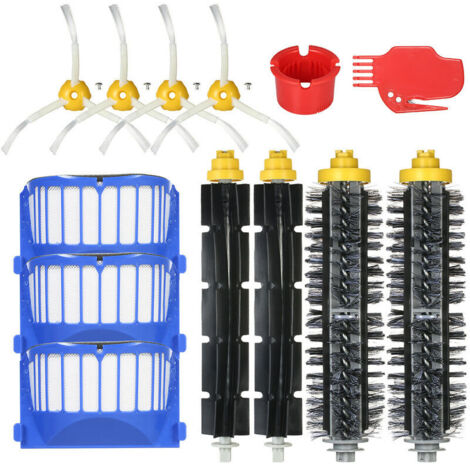 Lot de 13 kits d'accessoires de rechange pour iRobot Roomba 600 Series 690 691 694 650 651 664 615 601 630 Aspirateur - Brosse à poils + brosse flexible + filtre + brosse latérale + outil de nettoyage (1/5)