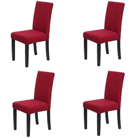 Housse pour mobilier de jardin Housse de Chaise Stretch rouge vin 6pcs (1/4)